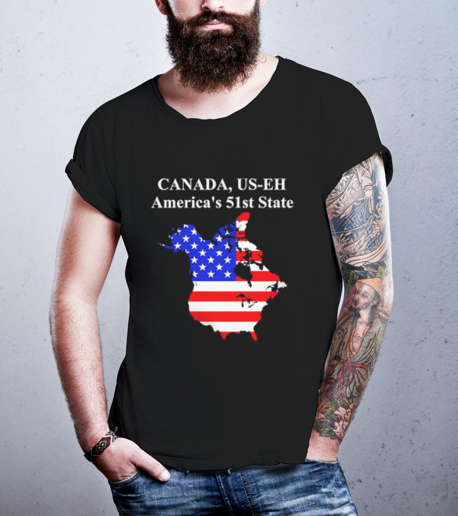 Canada US-EH America's 51st State Map T-Shirt