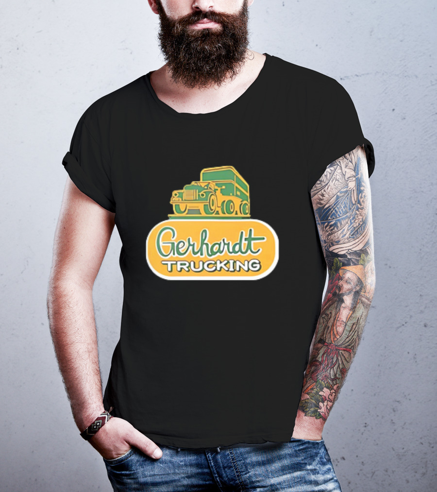 Gerhardt Trucking Vintage Green And Yellow Truck T-Shirt