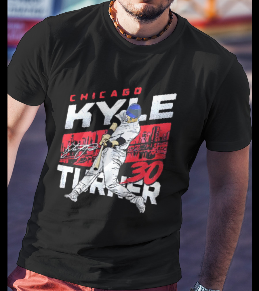 Chicago Kyle Tucker 30 Baseball City Skyline Signature T-Shirt