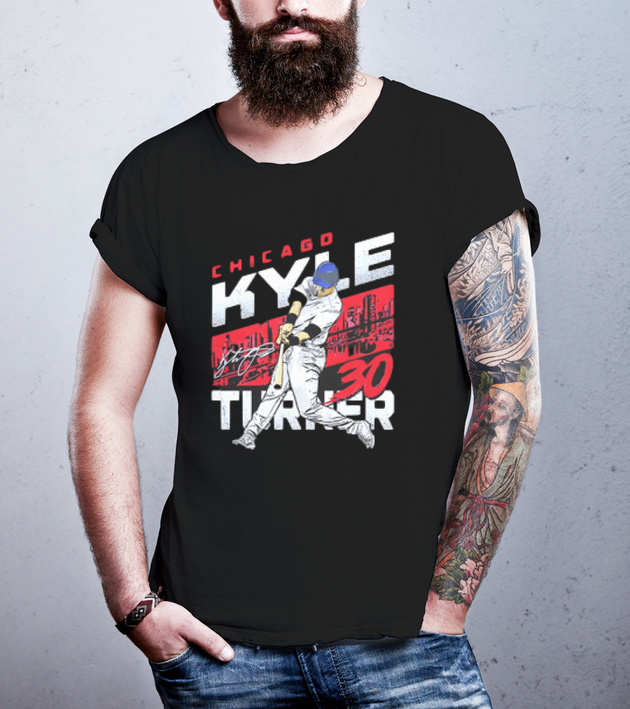 Chicago Kyle Tucker 30 Baseball City Skyline Signature T-Shirt