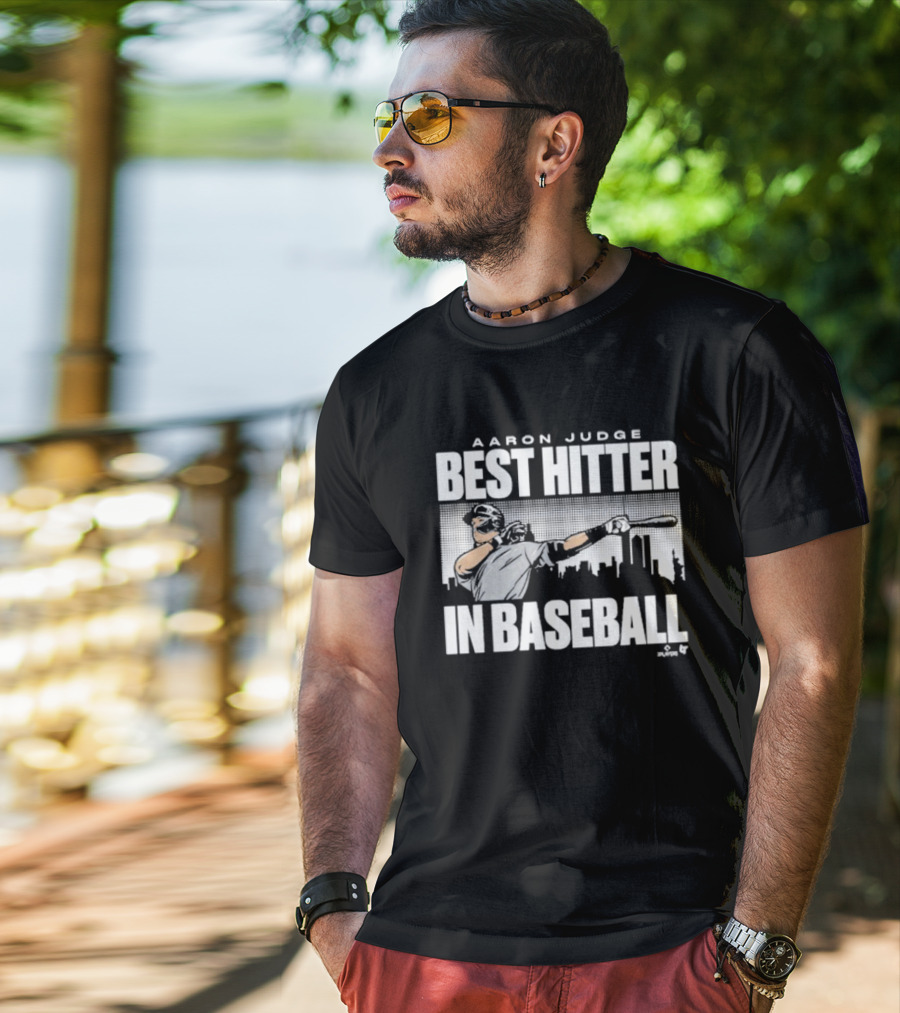 Aaron Judge Best Hitter In Baseball City Skyline Batter Swing T-Shirt