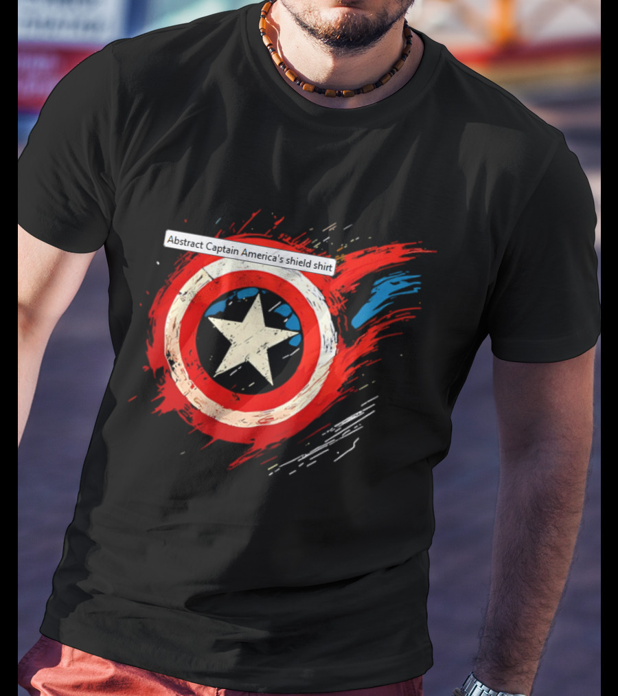 Abstract Captain America’s Shield With Star And Brush Strokes T-Shirt