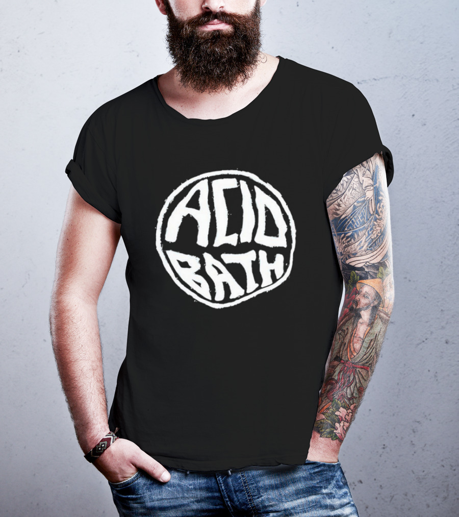 Acid Bath Circular Text Style T-Shirt