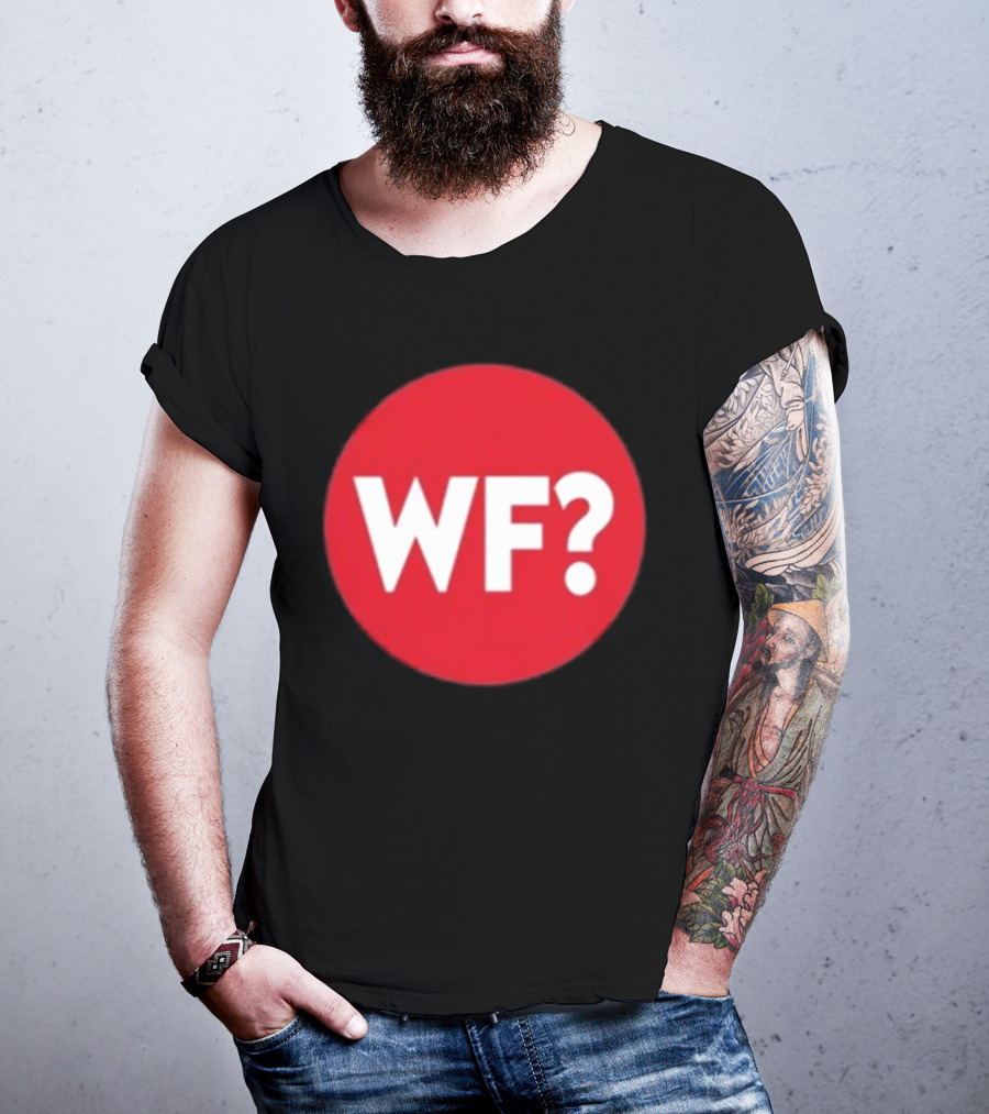 Adrianne Curry Wearing WF Why-Files Red Circle Icon T-Shirt