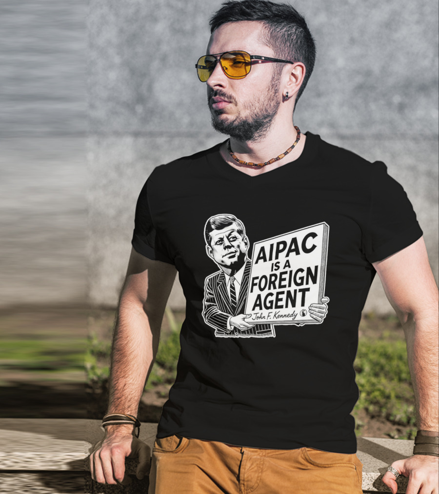 AIPAC Is A Foreign Agent John F. Kennedy Caricature T-Shirt
