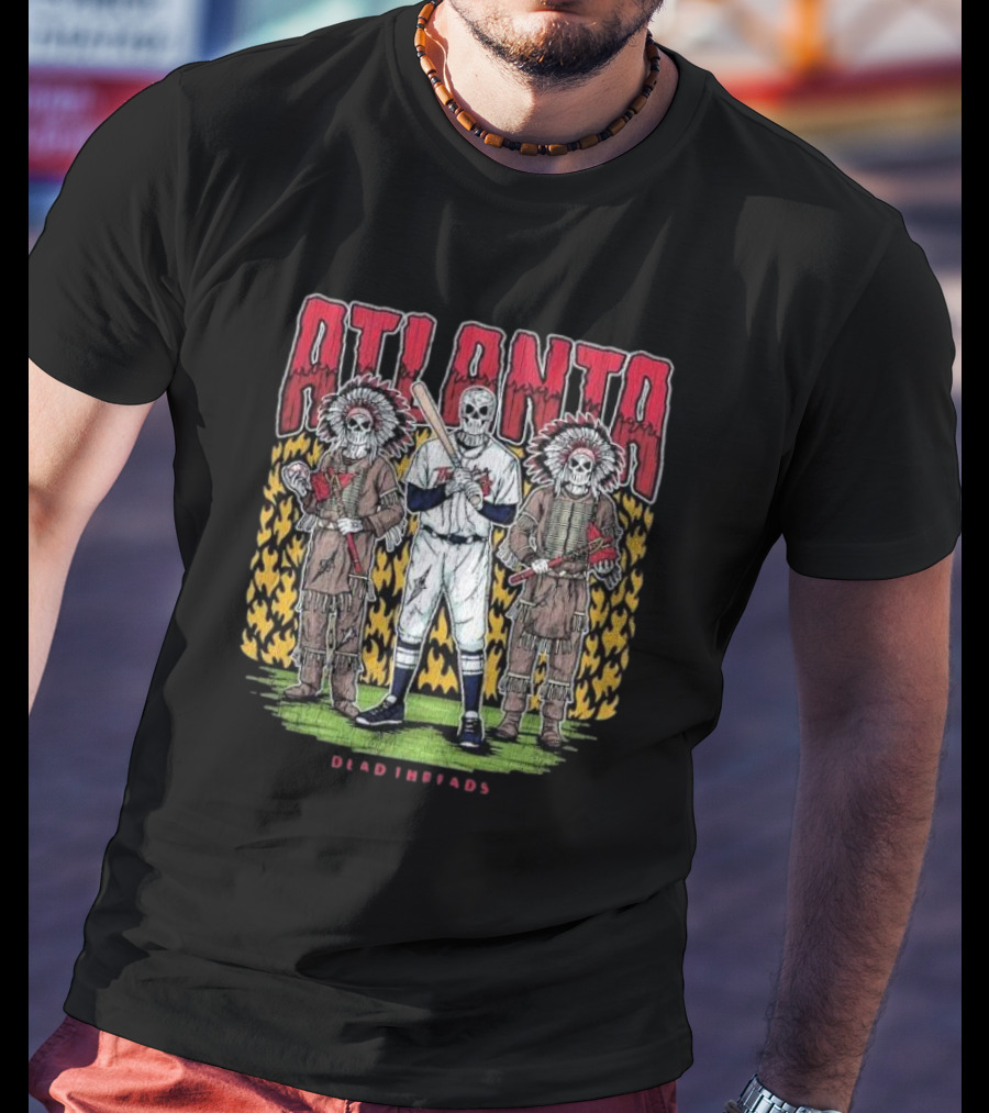 Atlanta Braves Dead Threads Skeleton Baseball Warriors T-Shirt