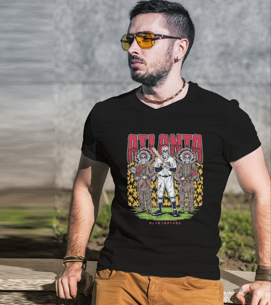 Atlanta Braves Dead Threads Skeleton Baseball Warriors T-Shirt