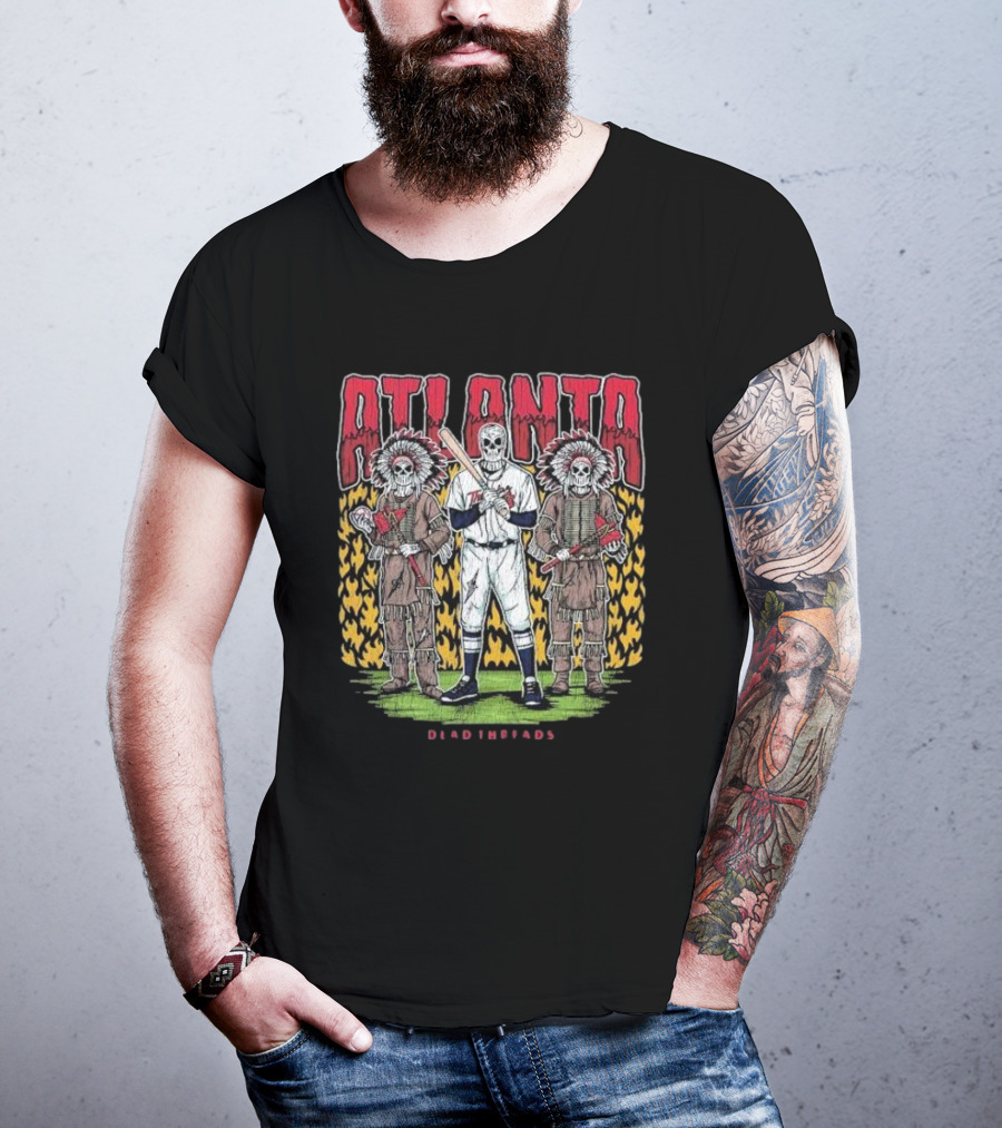 Atlanta Braves Dead Threads Skeleton Baseball Warriors T-Shirt