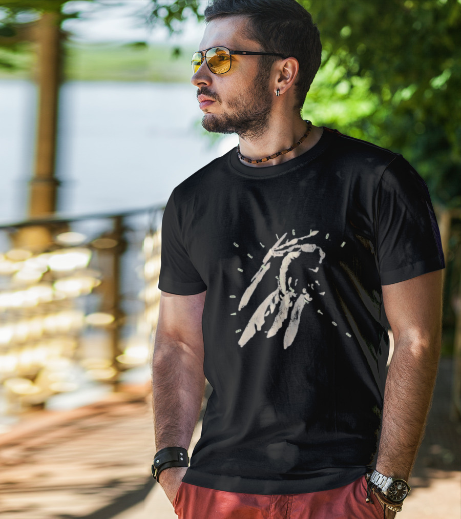 Bad Religion Generator Dinosaur Hand Skeleton With Text T-Shirt