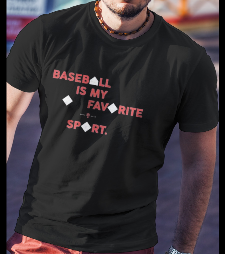 Baseball Is My Favorite Sport With Base Diamond Icons T-Shirt
