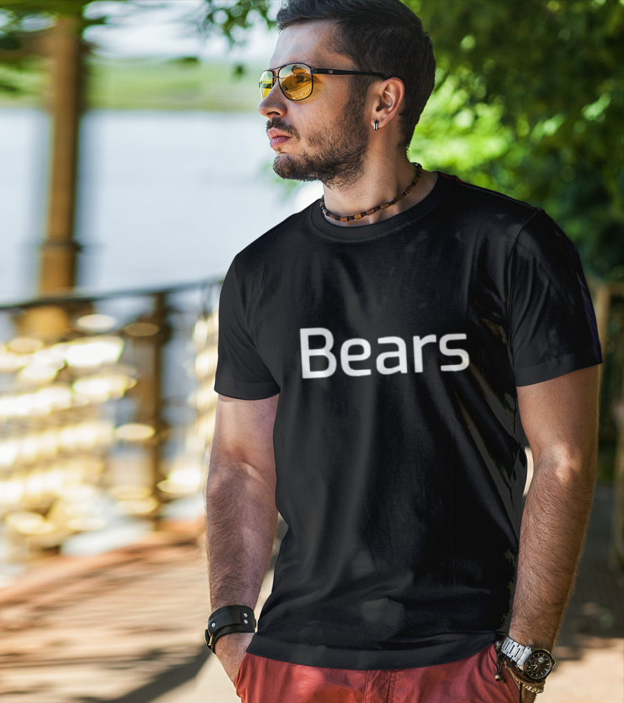 Bears Word Bold Whimsical Style White Text T-Shirt