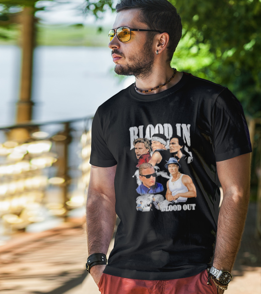 Blood In Blood Out Movie Characters Collage With Diamonds T-Shirt