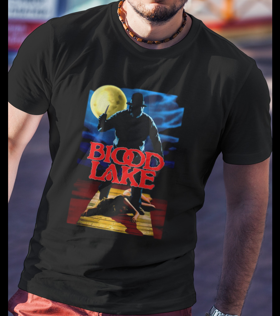 Blood Lake Horror Movie Moonlit Killer Silhouette T-Shirt