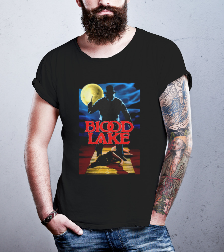 Blood Lake Horror Movie Moonlit Killer Silhouette T-Shirt