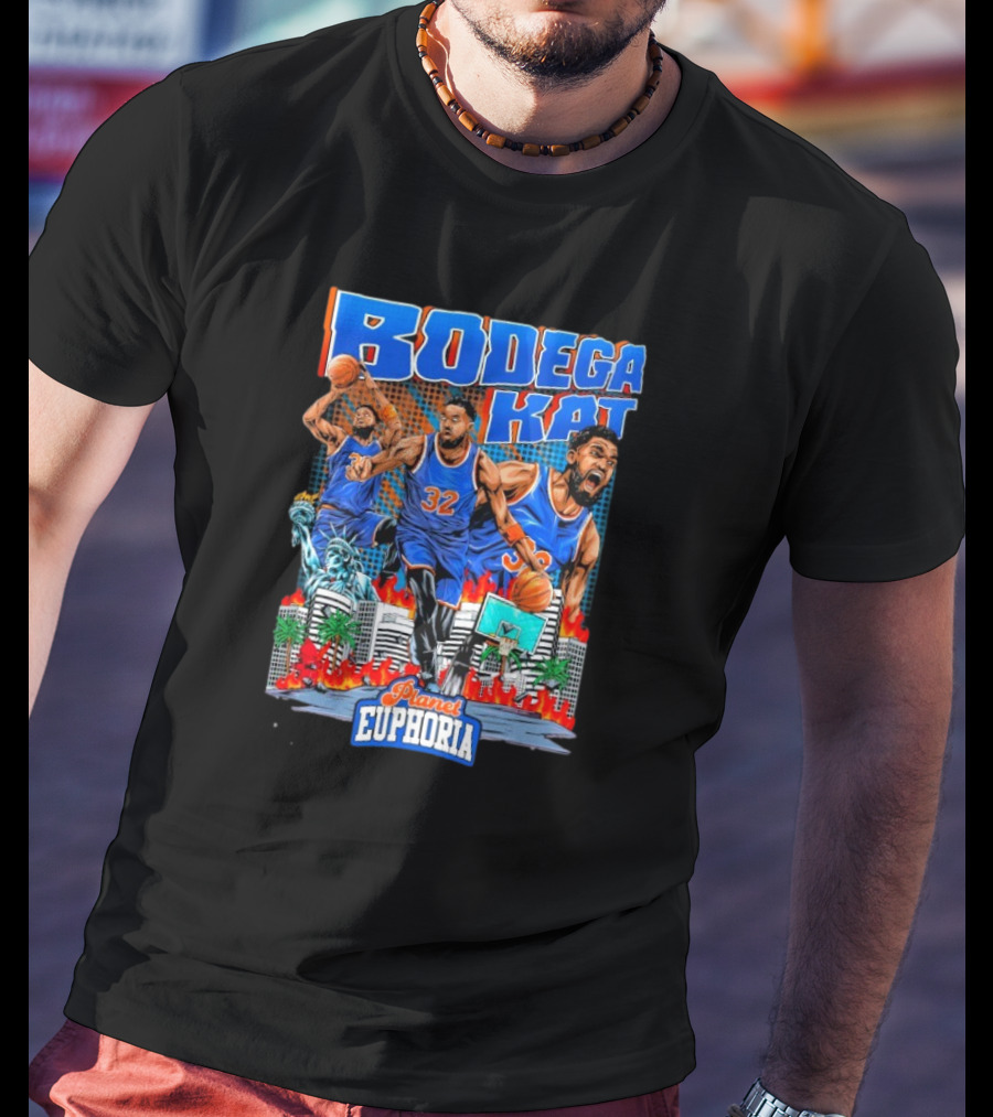 Bodega Kat Basketball Energy Planet Euphoria Action Player Number 32 T-Shirt