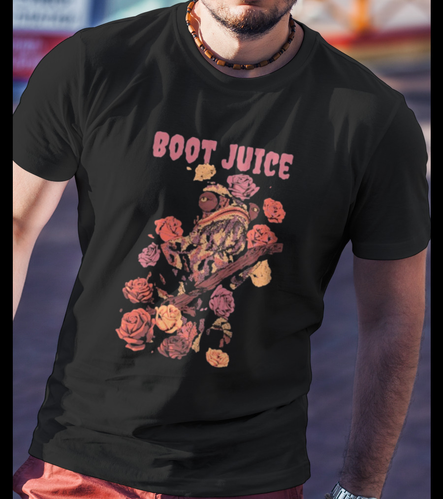 Boot Juice Chameleon Surrounded By Colorful Roses T-Shirt