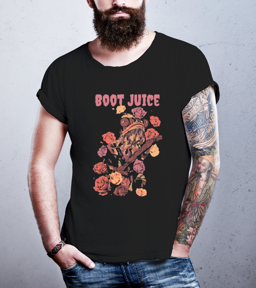 Boot Juice Chameleon Surrounded By Colorful Roses T-Shirt