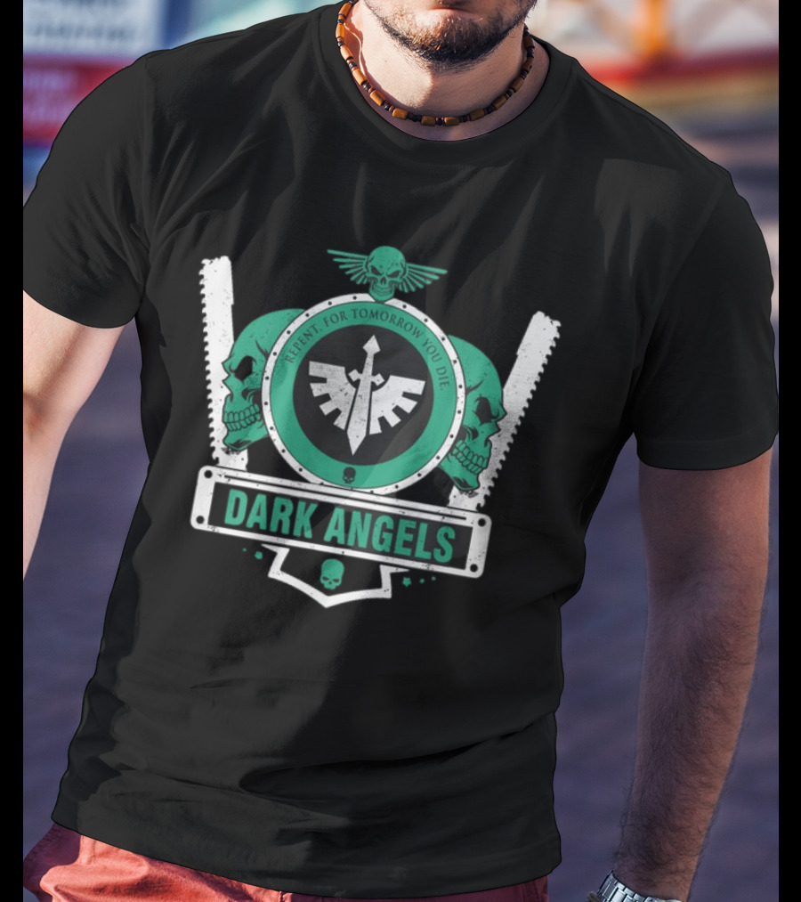 CALIBAN ELITE SHIELD V2 DARK ANGELS REPENT FOR TOMORROW YOU DIE T-Shirt