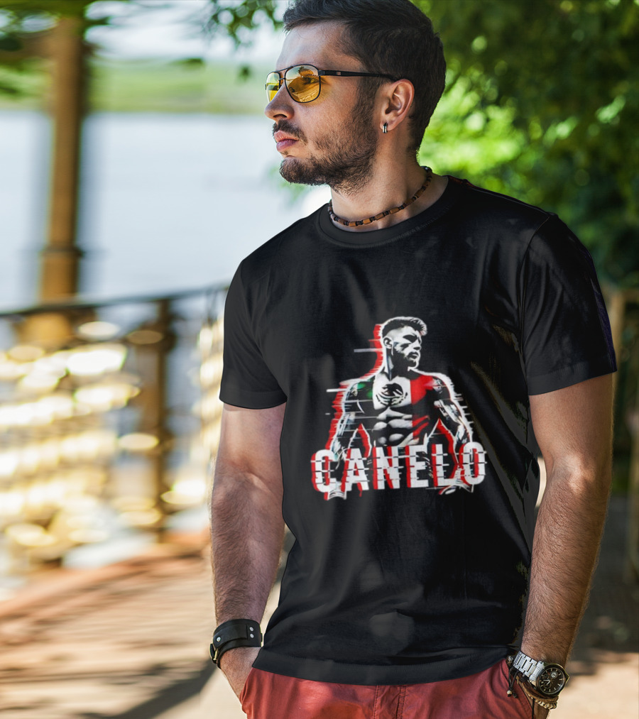 Canelo Mexican Flag Boxer Stylized Graphic T-Shirt