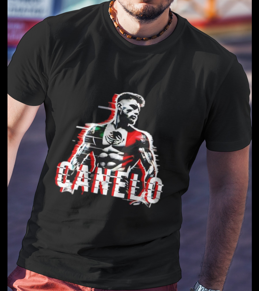 Canelo Mexican Flag Boxer Stylized Graphic T-Shirt