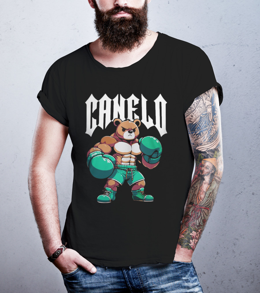 Canelo Bear Boxing Cartoon Bear With Gloves And Shorts T-Shirt