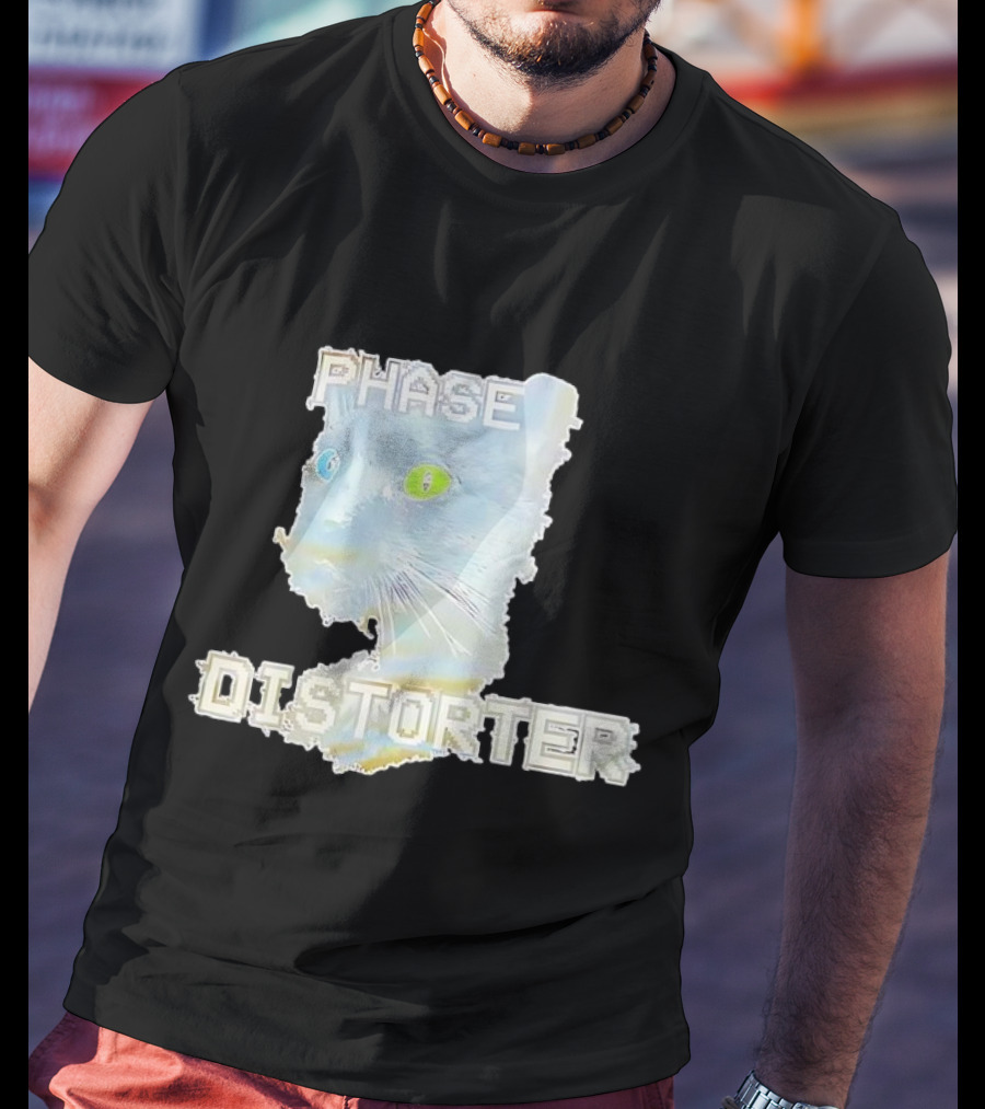 Cat Phase Distorter Optical Effect With Colorful Eyes T-Shirt