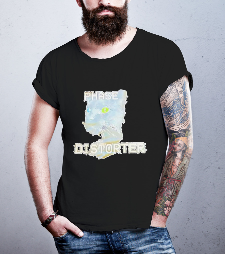 Cat Phase Distorter Optical Effect With Colorful Eyes T-Shirt
