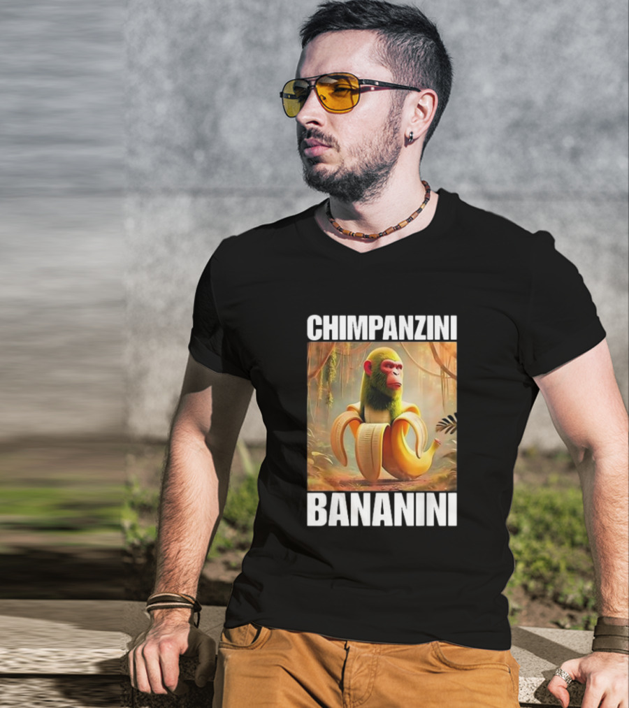 Chimpanzini Bananini Italian Brainrot Jungle Fusion T-Shirt