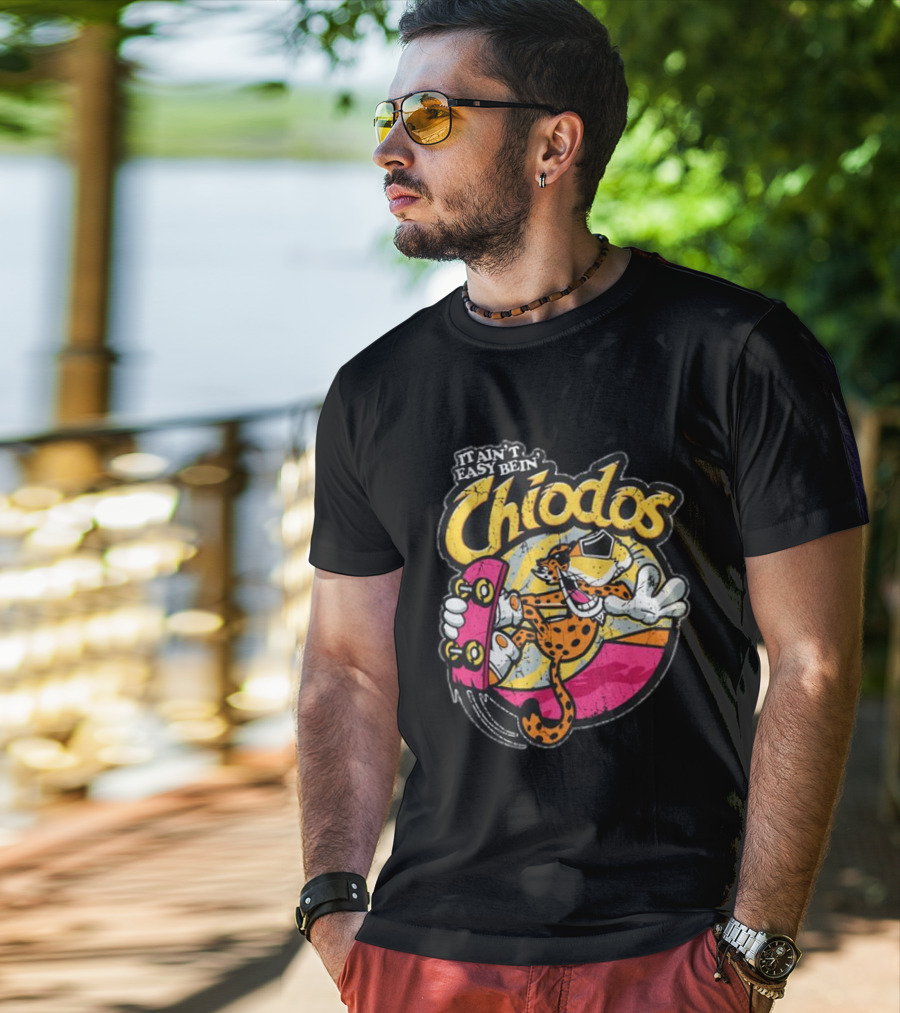 It Ain't Easy Bein' Chiodos Skateboard Cheetah Black T-Shirt