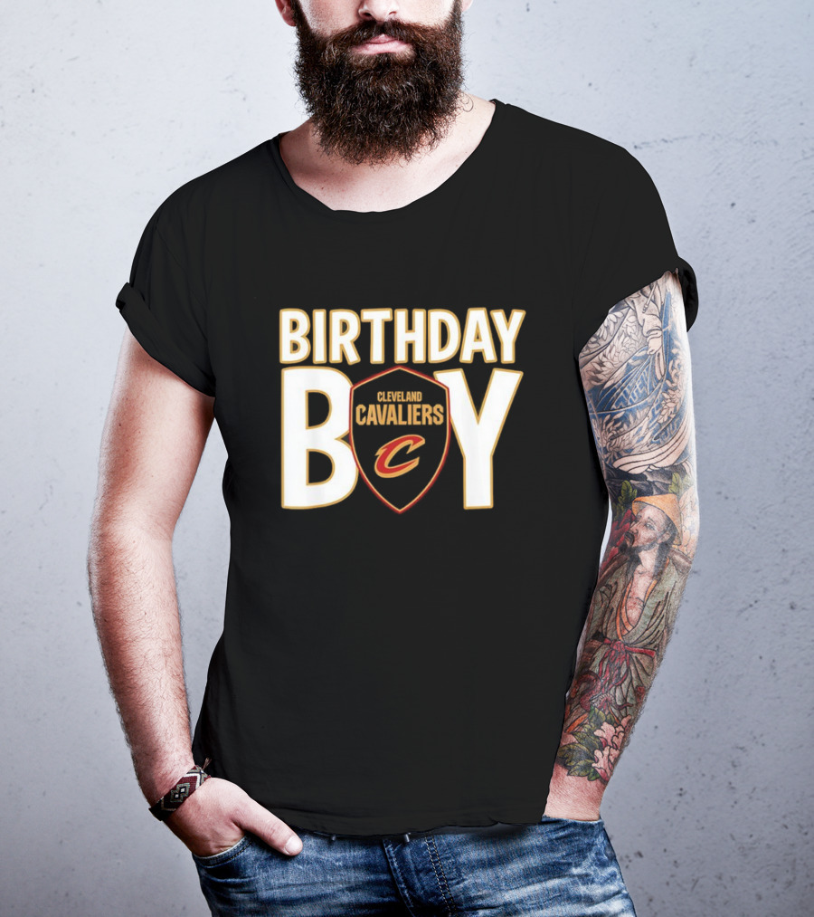 Cleveland Cavaliers NBA Birthday Boy Shield With C Logo T-Shirt
