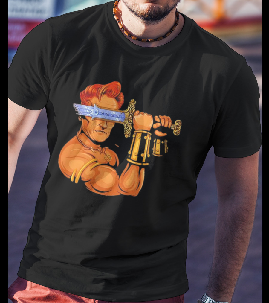 Conan O'Brien Barbarian Parody Sword T-Shirt