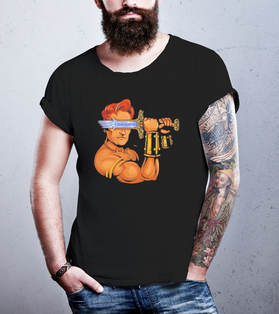 Conan O'Brien Barbarian Parody Sword T-Shirt