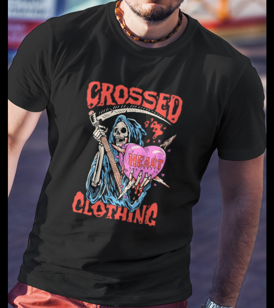 Crossed Heart Death Grim Reaper T-Shirt