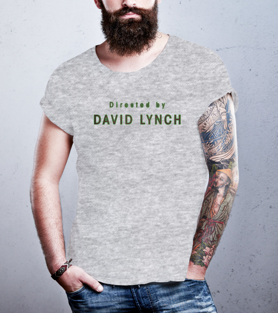 Directed By David Lynch Text In Green Letters T-Shirt