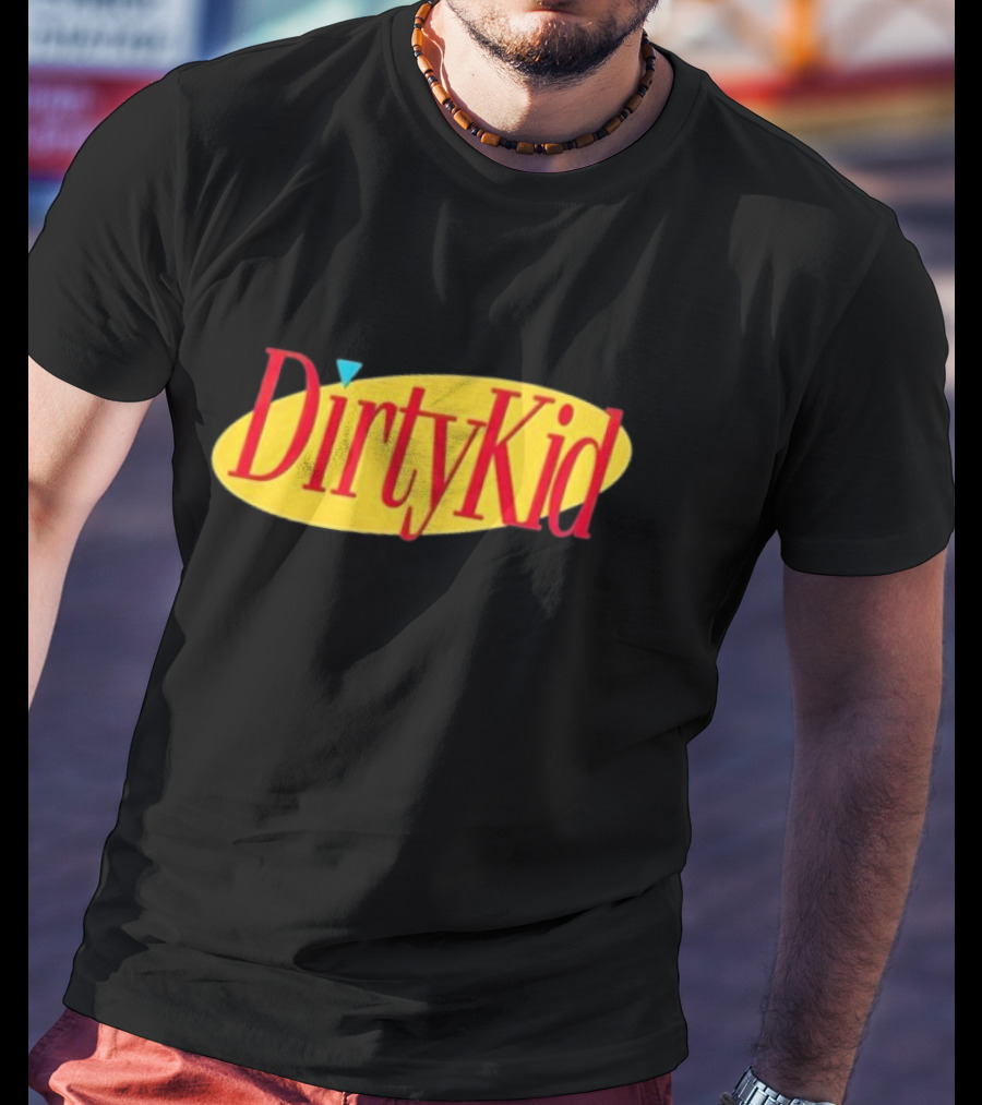 Dirty Kid Oval Bold Red Yellow Oval Style T-Shirt
