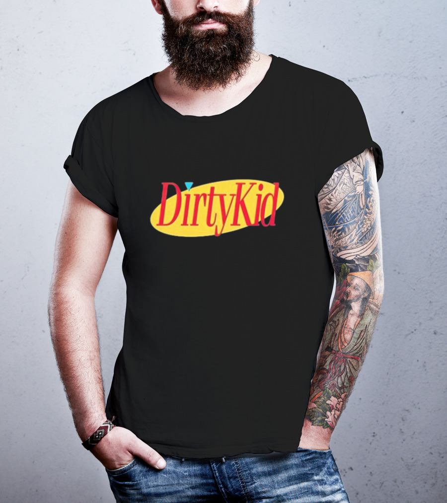 Dirty Kid Oval Bold Red Yellow Oval Style T-Shirt