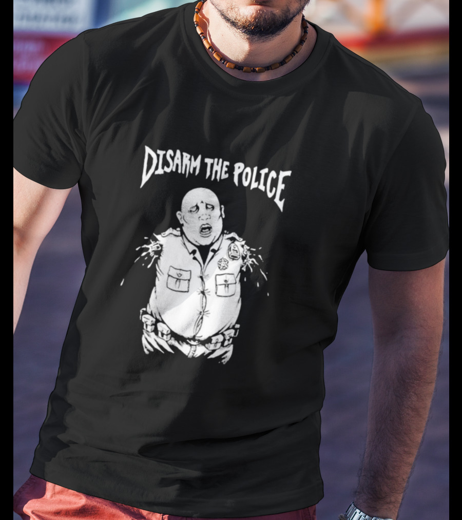 Disarm The Police Cartoon Officer Pop Art Style T-Shirt