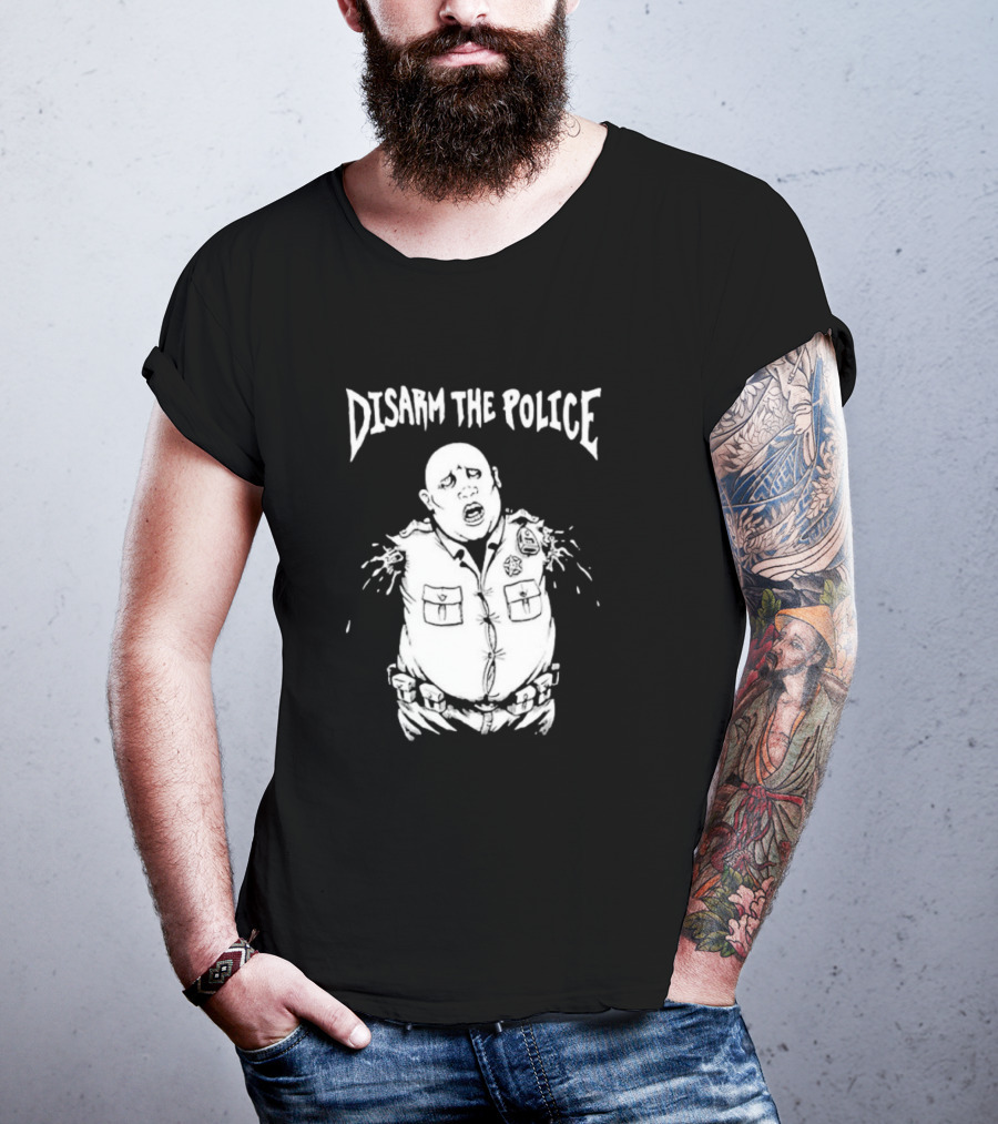 Disarm The Police Cartoon Officer Pop Art Style T-Shirt