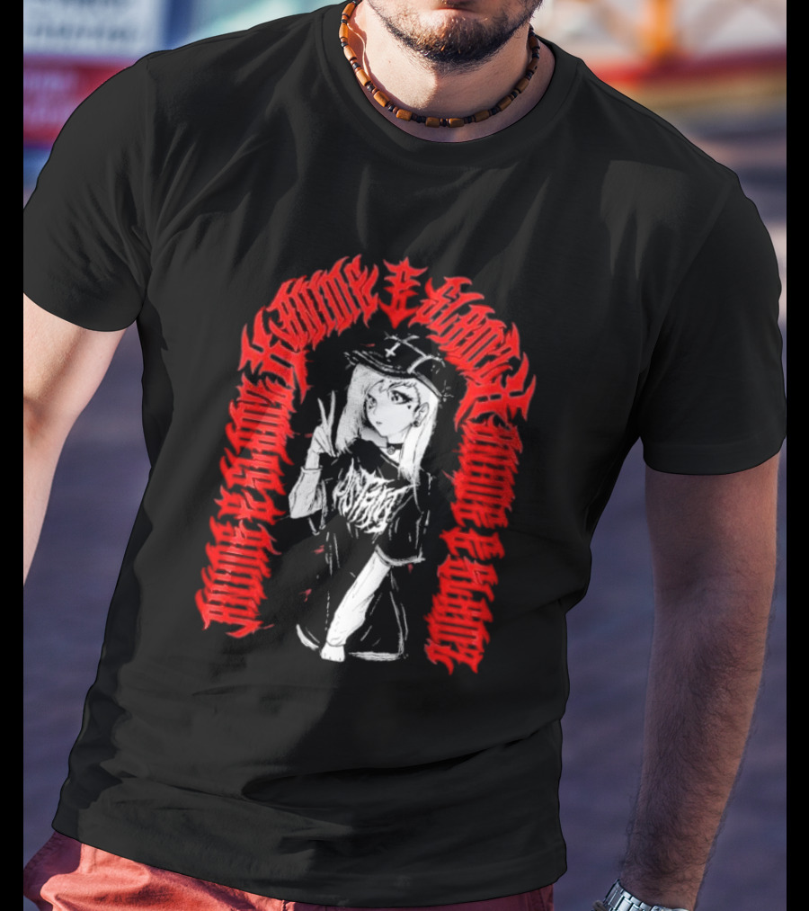 Distant Anime Slams Cosmic Lovecraftian Heavy Metal Aesthetics T-Shirt
