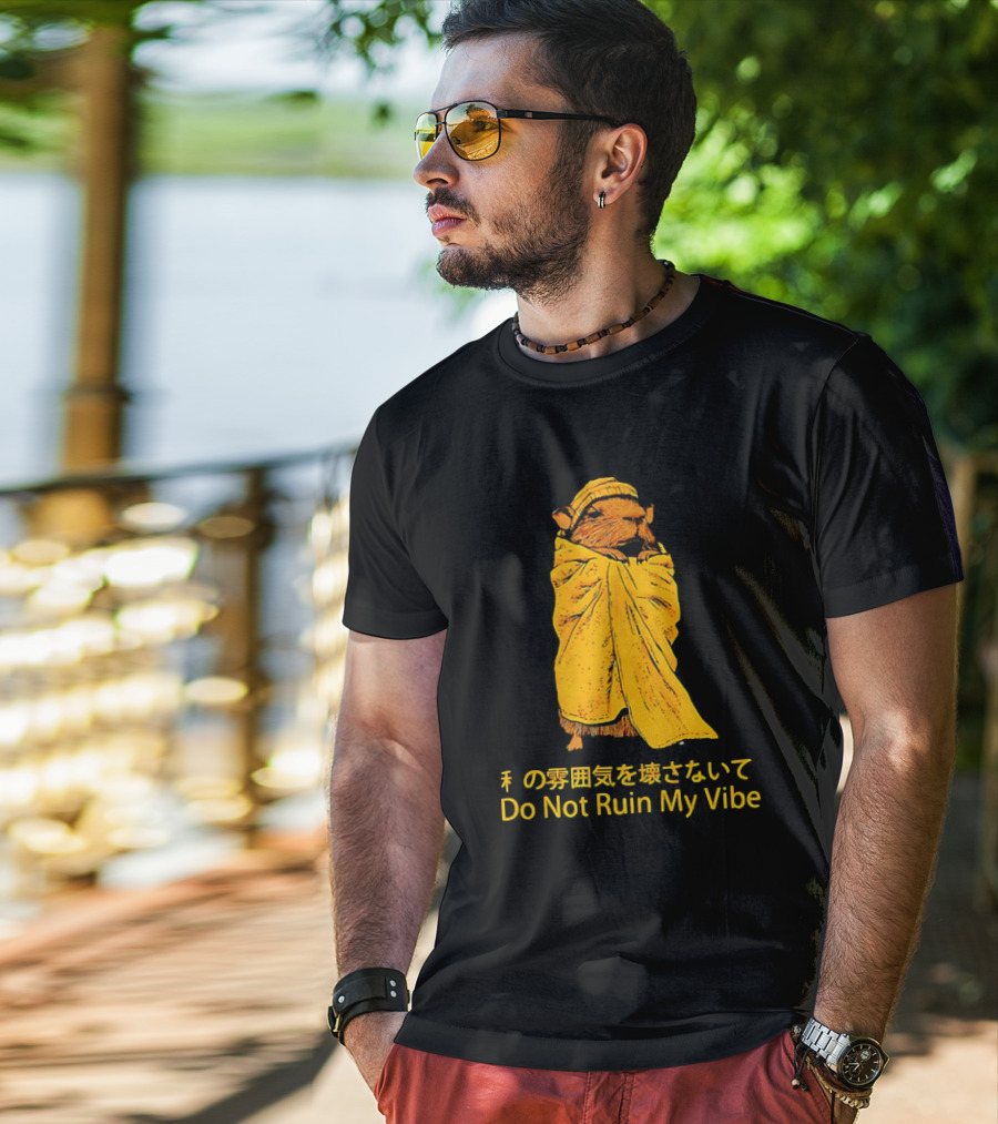 Do Not Ruin My Vibe Hamster Wrapped In Blanket With Japanese Text T-Shirt