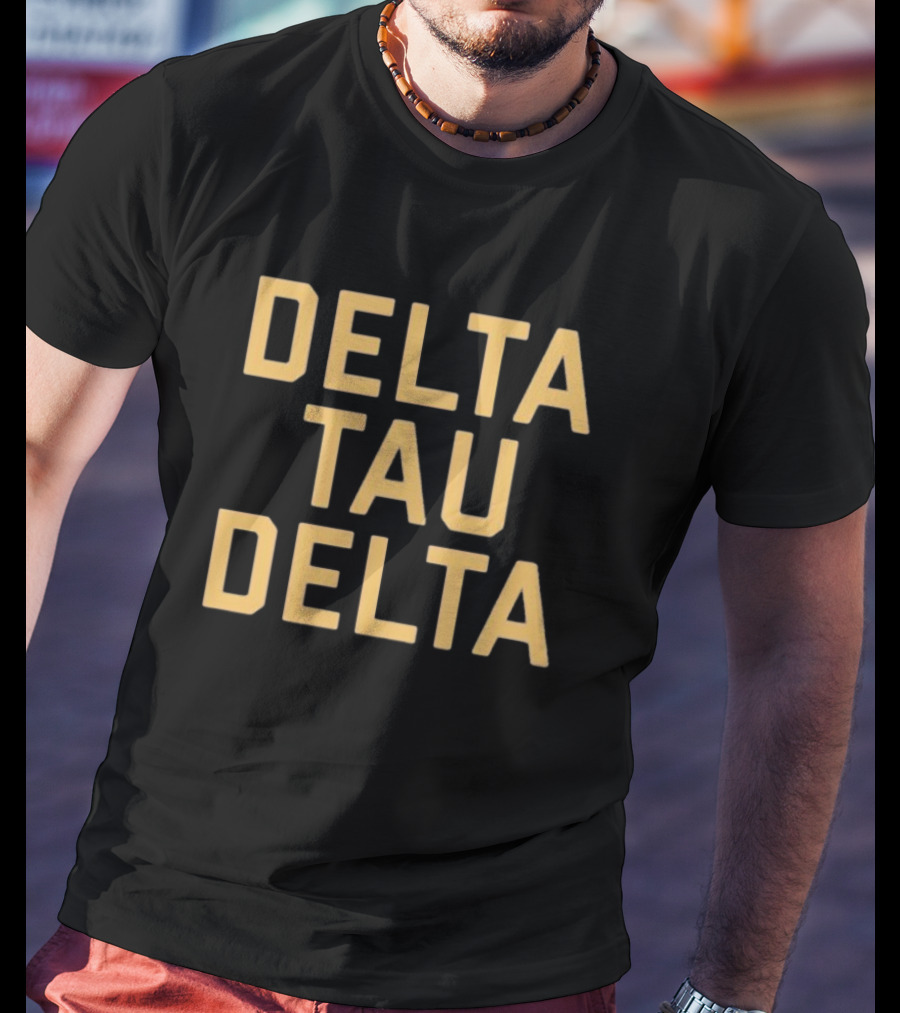 Delta Tau Delta Greek Letters Block Style T-Shirt