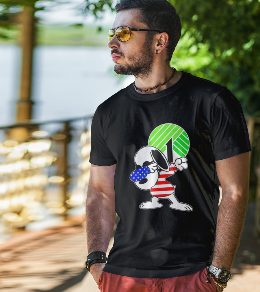 Dollar Tree Snoopy Dabbing American Flag Costume T-Shirt