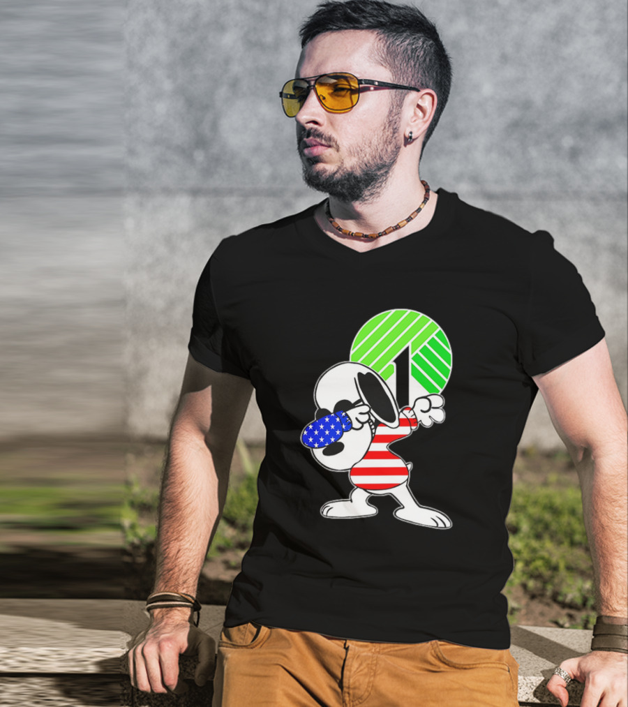 Dollar Tree Snoopy Dabbing American Flag Costume T-Shirt