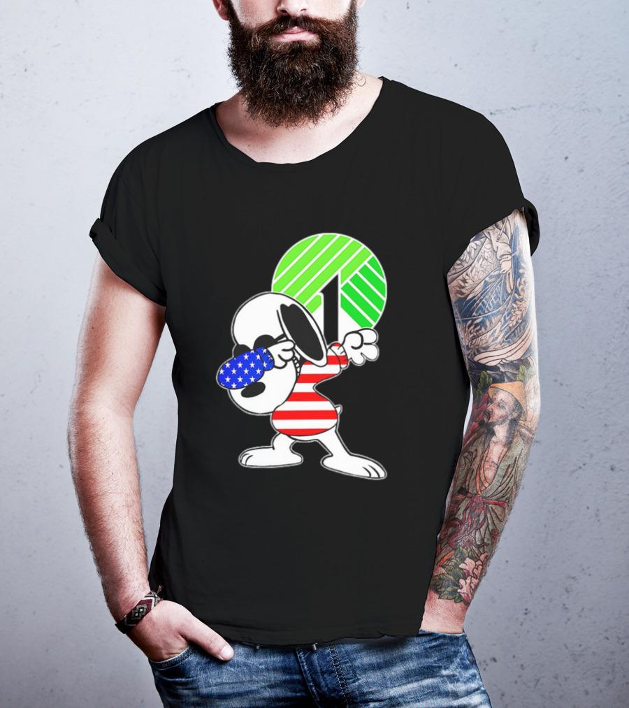 Dollar Tree Snoopy Dabbing American Flag Costume T-Shirt