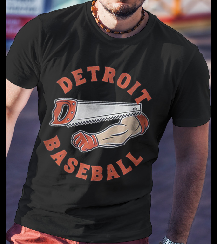 Detroit Baseball Saw Arm Graphic T-Shirt