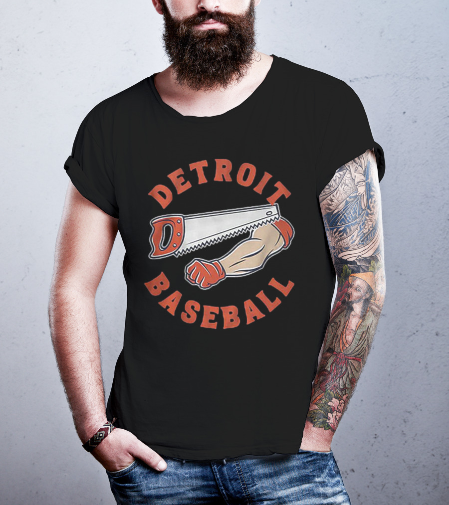Detroit Baseball Saw Arm Graphic T-Shirt