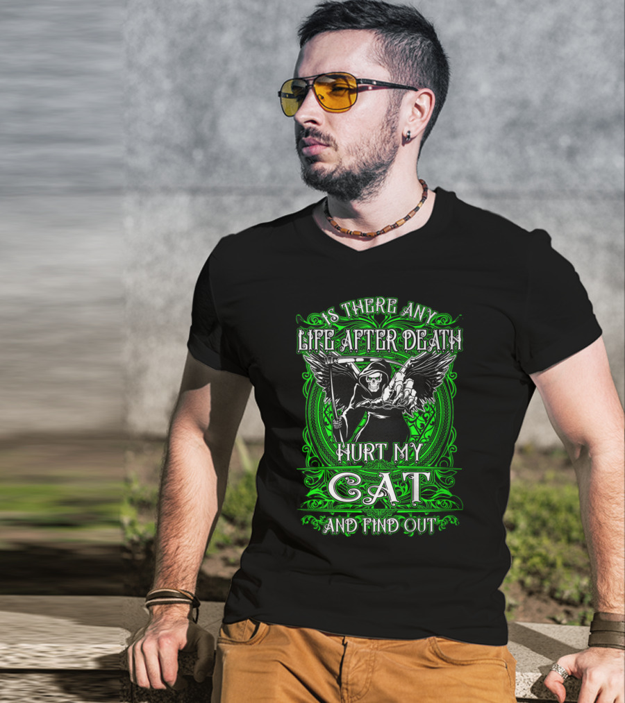 IS THERE ANY LIFE AFTER DEATH HURT MY CAT AND FIND OUT T-Shirt