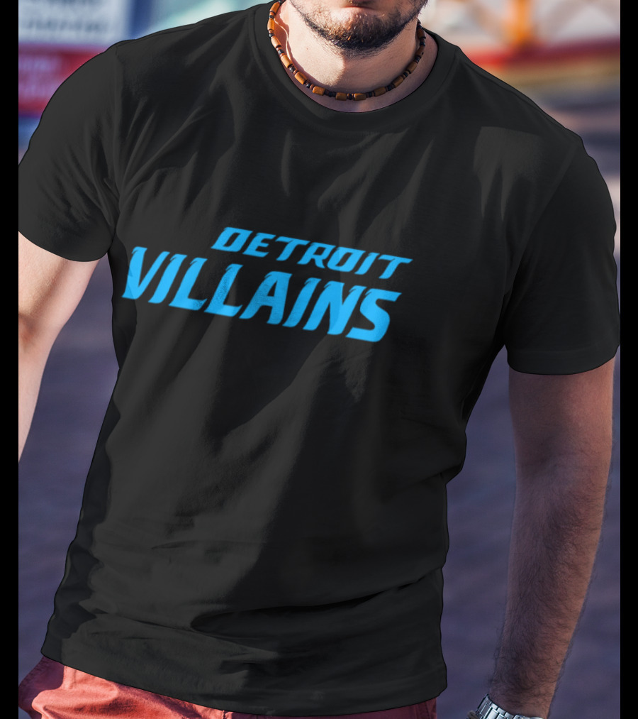 Detroit Villains Football Grit Sports Design T-Shirt