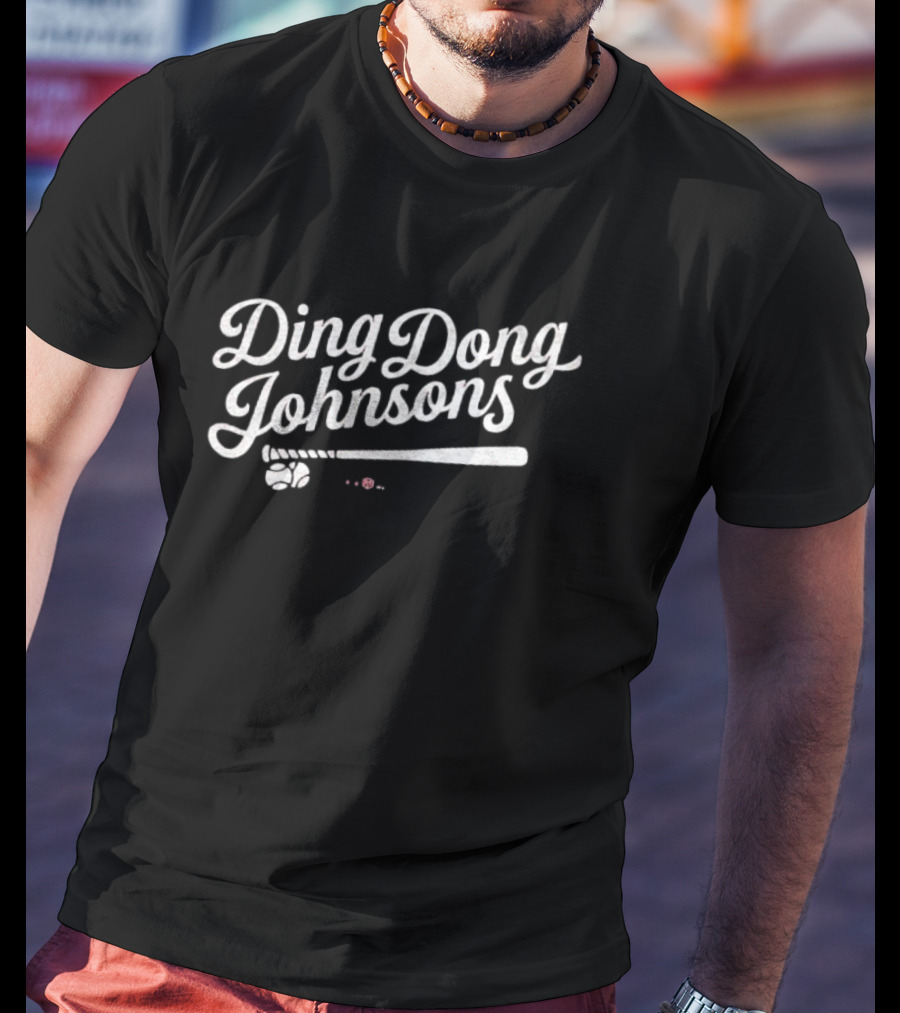 Ding Dong Johnsons Baseball Bat And Ball Retro Style T-Shirt