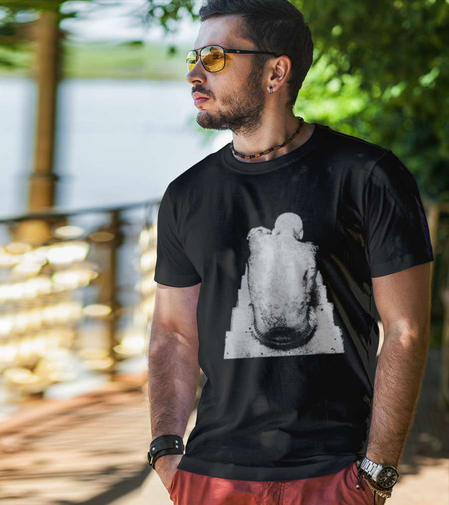 "Ekkstacy Tattooed Figure Sitting On Staircase Design" T-Shirt